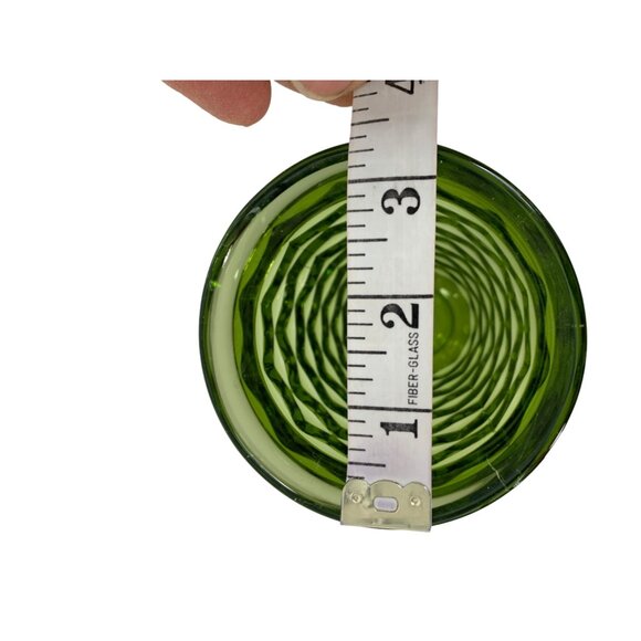 Vtg Indiana Glass Whitehall Avocado Green Cubist Tumbler Footed 6” Glass 6989 - Picture 6 of 7